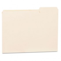 File Folders, 1/3 Cut Third Position, One-Ply Top Tab, Letter, Manila, 100/Box