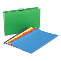 Hanging File Folders, 1/5 Tab, 11 Point, Legal, Assorted Colors