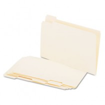 File Folders, 1/5 Cut Assorted, One-Ply Top Tab, Legal, Manila