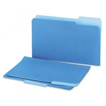 Recycled Interior File Folders, 1/3 Cut Top Tab, Legal, Blue