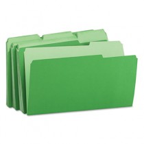 Recycled Interior File Folders, 1/3 Cut Top Tab, Legal, Green