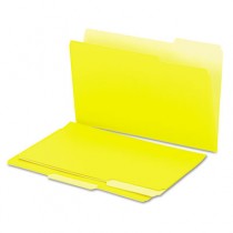 Recycled Interior File Folders, 1/3 Cut Top Tab, Legal, Yellow