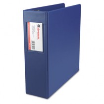 Suede Finish Vinyl Round Ring Binder With Label Holder, 3" Capacity, Royal Blue