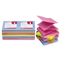Fan-Folded Pop-Up Notes, 3 x 3, 5 Colors, 12 100-Sheet Pads/Pack