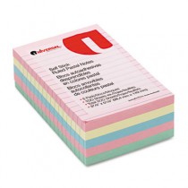 Self-Stick Notes, 4 x 6, Lined, 4 Pastel Colors, 5 100-Sheet Pads/Pack