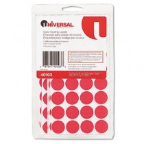 Permanent Self-Adhesive Color-Coding Labels, 3/4in dia, Red, 1008/Pack