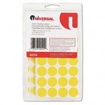 Permanent Self-Adhesive Color-Coding Labels, 3/4in dia, Yellow, 1008/Pack