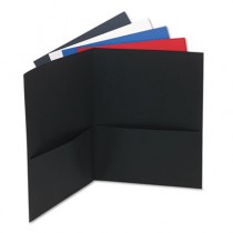Two-Pocket Portfolio, Embossed Leather Grain Paper, Assorted Colors, 25/Box