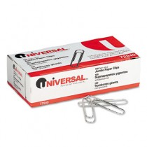 Nonskid Paper Clips, Wire, Jumbo, Silver, 100/Box, 10 Boxes/Pack