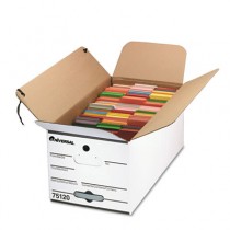 Economy Storage Box, Tie Close, Ltr, Fiberboard, White, 4/Carton