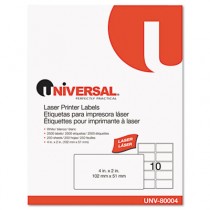 Laser Printer Permanent Labels, 2 x 4, White
