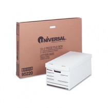 Lift-Off Lid File Storage Box, Letter, Fiberboard, White, 12/Carton