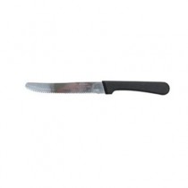 Black Steer Steak Knife, Stainless Steel, Black Handle