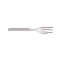 Sovereign H-D Plastic Cutlery, Fork, 6 1/2 in, White