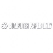 Recycling-Label Block-Letter Decal, "Computer Paper Only", 22 x 1, White