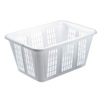 Laundry Basket, 10 7/8w x 22 1/2d x 16 1/2h, Plastic, White