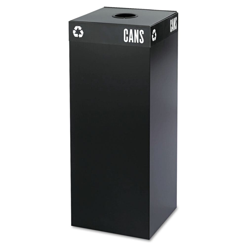 Public Square Recycling Container Lid, Circular Opening, 15.25w x 15.25d x 2h, Black - Image 2