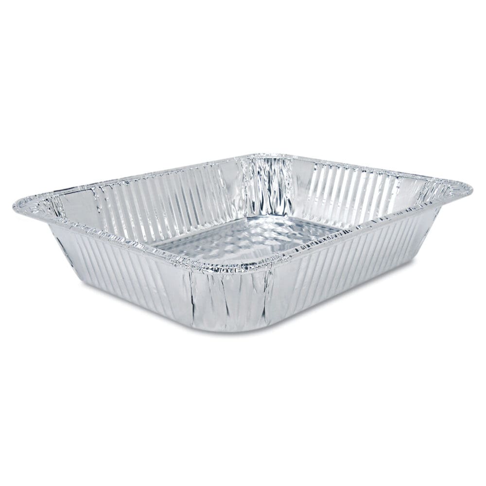 Aluminum Oblong Container, 1-lb Capacity, 4.56 x 5.56 x 1.63, Silver, 1,000/Carton - Image 2