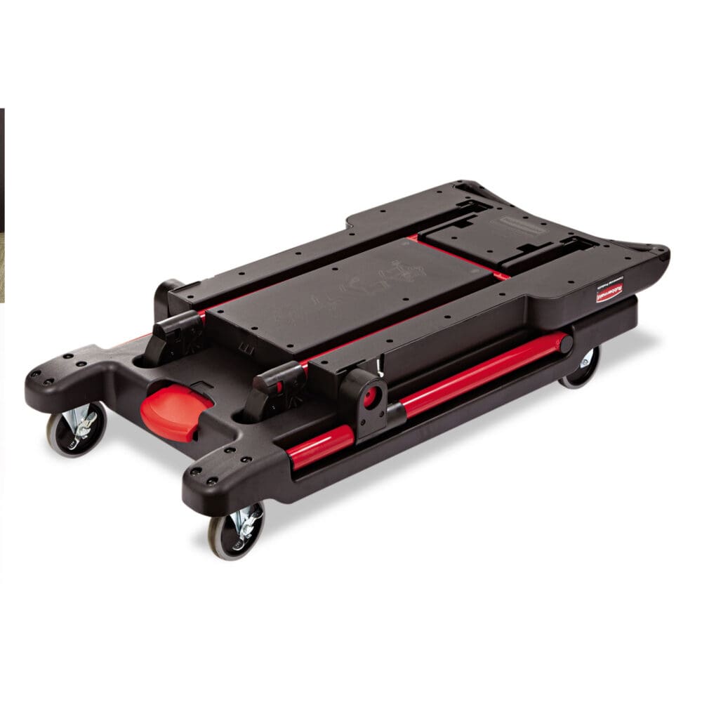 Convertible Utility Cart, Plastic, 2 Shelves, 400 lb Capacity, 23.88" x 45.13" x 34.38", Black - Image 4
