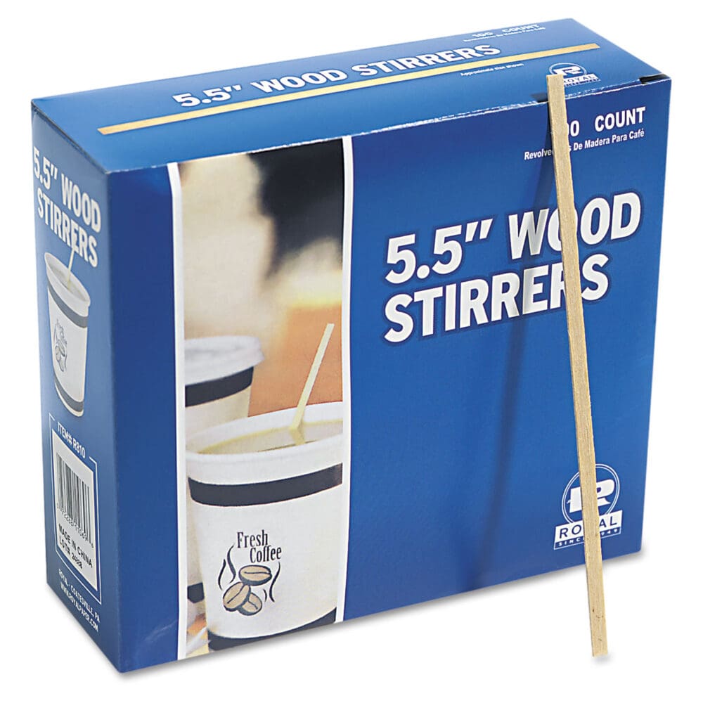 Wood Coffee Stirrers, 5.5", 10,000/Carton - Image 4