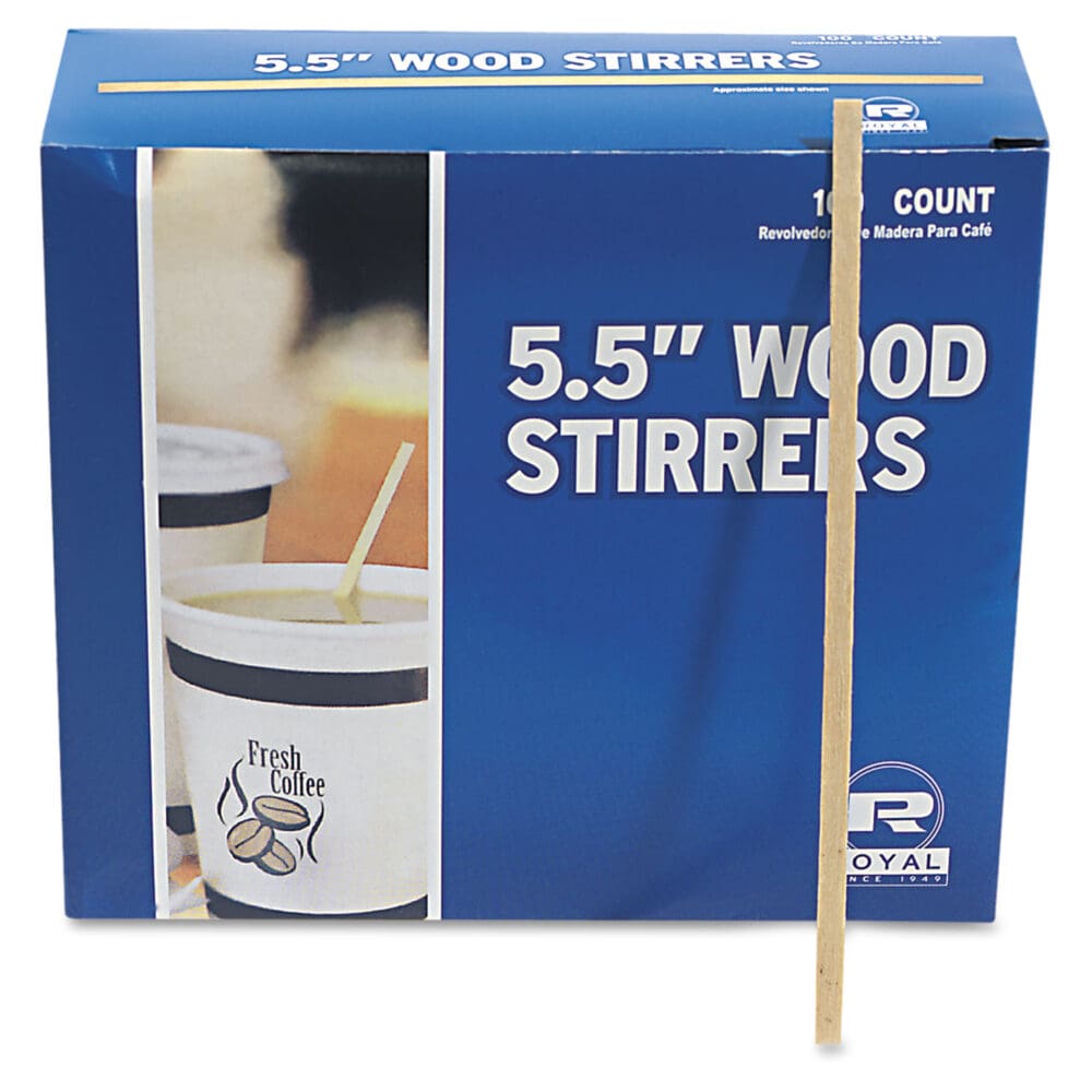 Wood Coffee Stirrers, 5.5", 10,000/Carton - Image 9