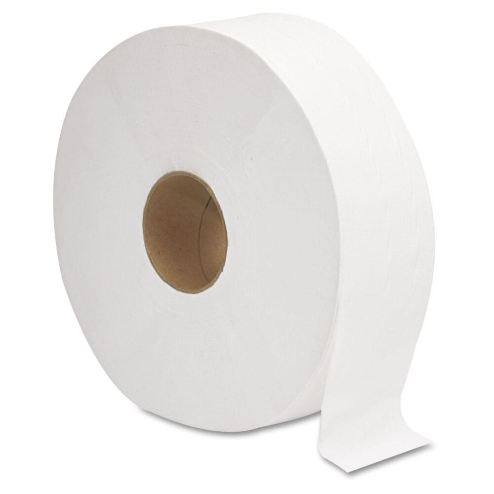 JRT Jumbo Bath Tissue, Septic Safe, 2-Ply, White, 3.3" x 1,375 ft, 12" dia, 6 Rolls/Carton - Image 2