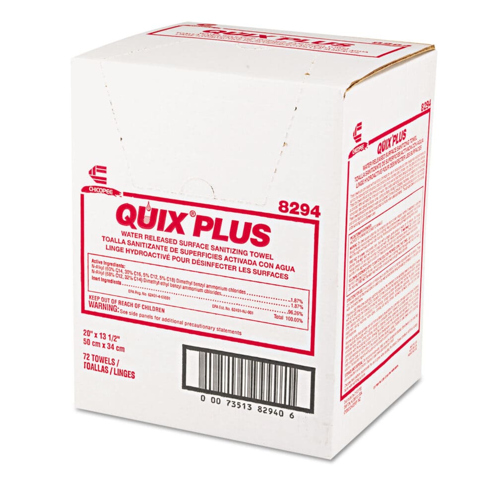 Quix Plus Cleaning and Sanitizing Towels, 13.5 x 20, Pink, 72/Carton - Image 2