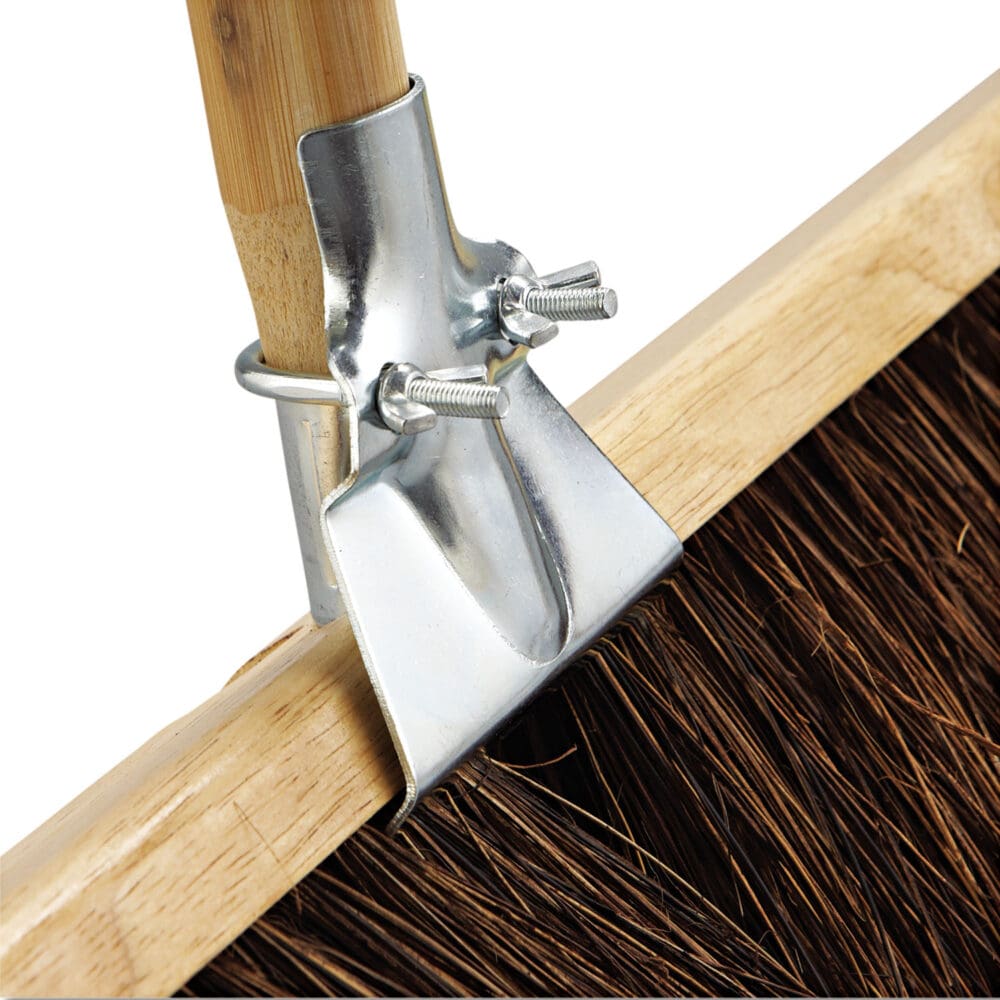 Floor Brush Head, 3.25" Brown Palmyra Fiber Bristles, 36" Brush - Image 2