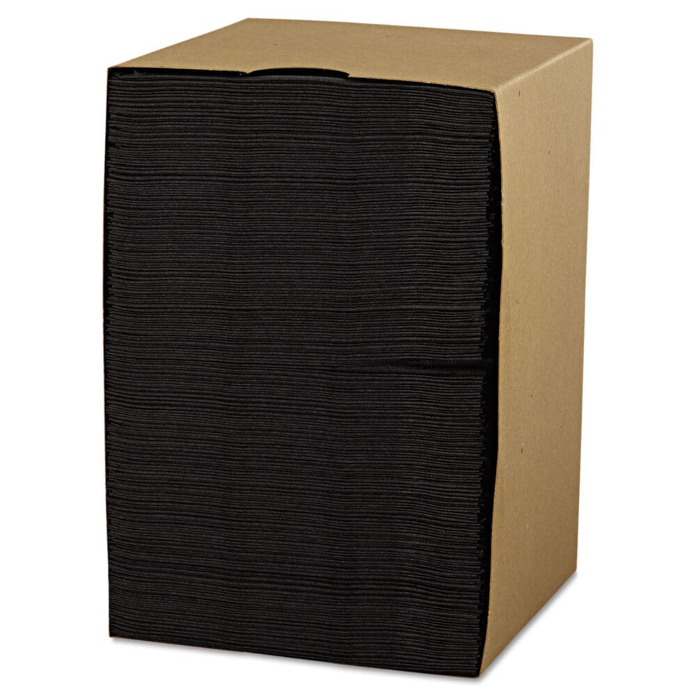 Beverage Napkins, 2-Ply, 9 1/2 x 9 1/2, Black, 1000/Carton - Image 2