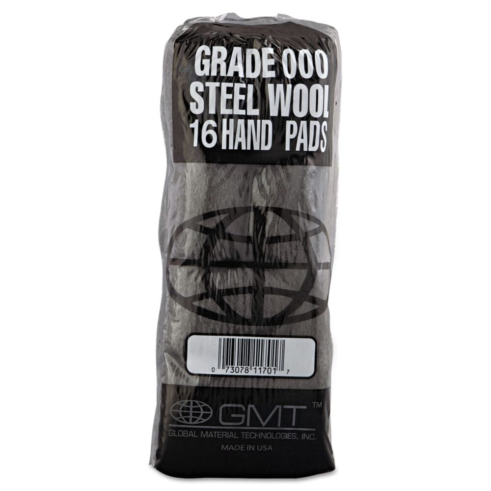 Industrial-Quality Steel Wool Hand Pads, #000 Extra Fine, Steel Gray, 16 Pads/Sleeve, 12 Sleeves/Carton - Image 3