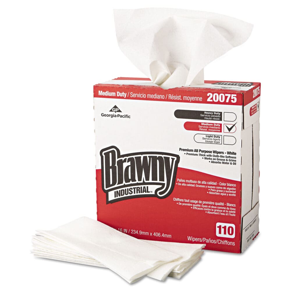 Tall Dispenser All-Purpose DRC Wipers, 1-Ply, 9.25 x 16, Unscented, White, 110/Box 10 Boxes/Carton - Image 3