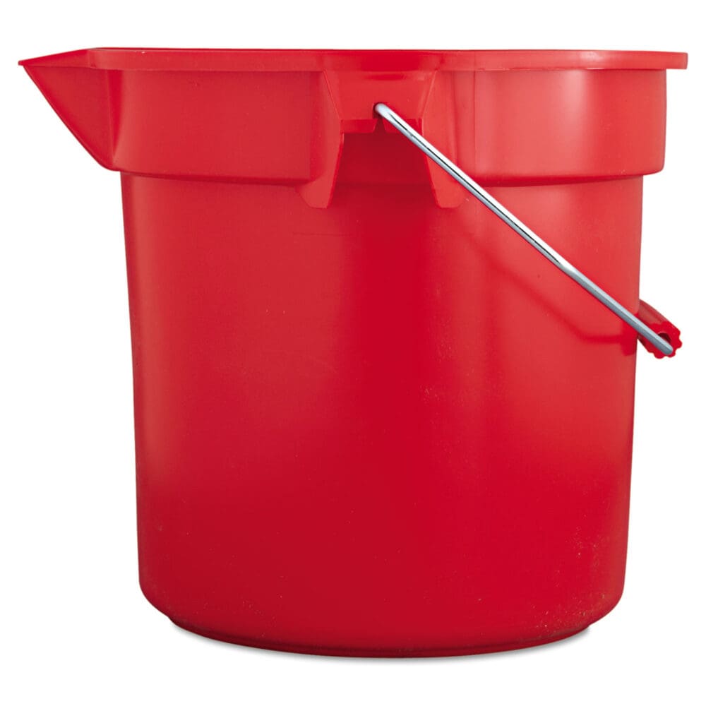 BRUTE Round Utility Pail, 14 qt, Plastic, Red, 12" dia - Image 2