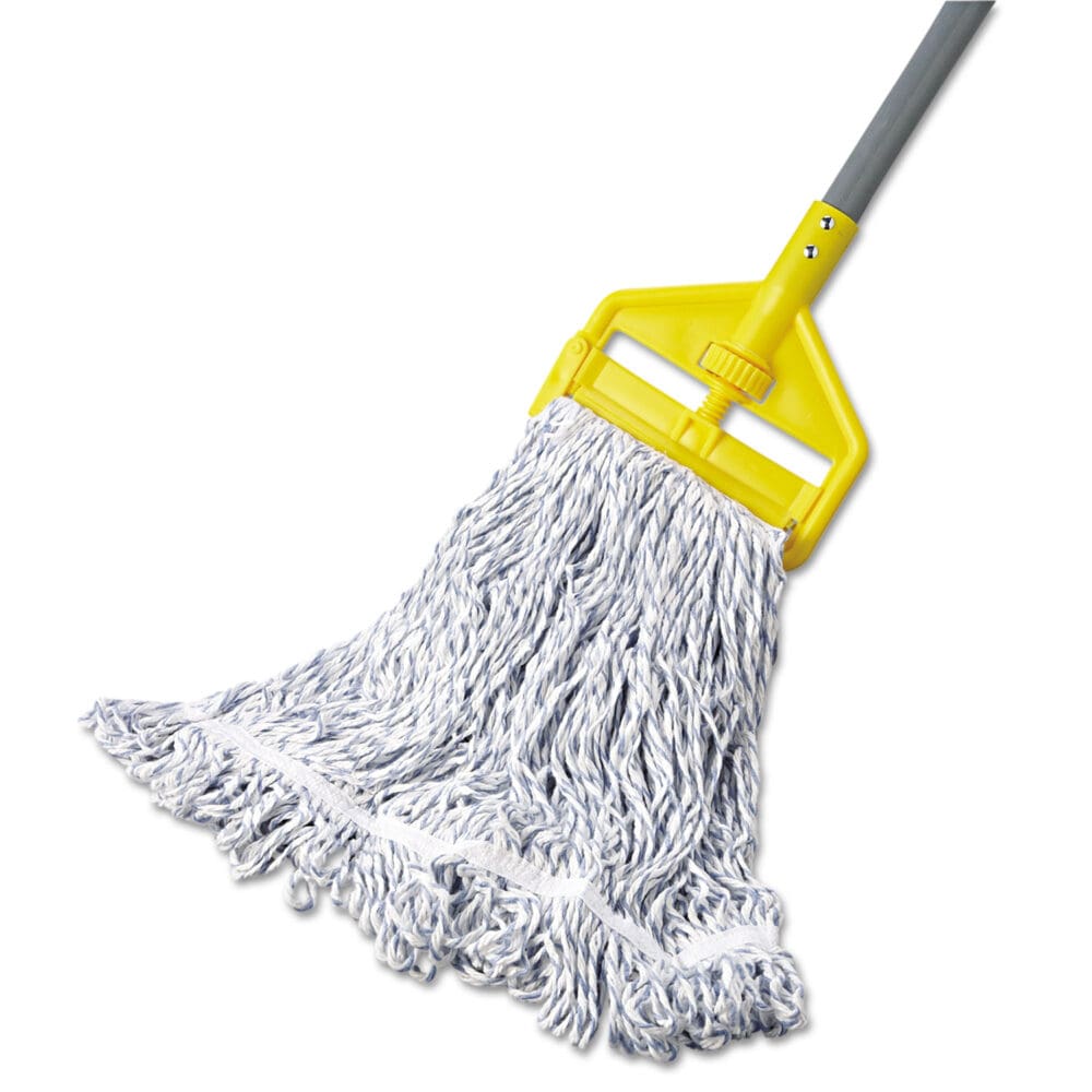 Web Foot Finish Mop, White, Med, Cotton/Synthetic, 1". White Headband, 6/Carton - Image 3