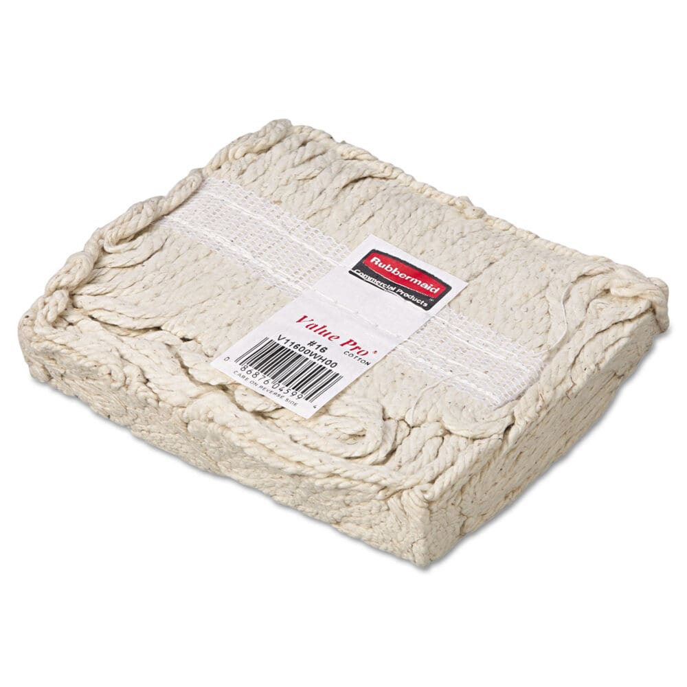Economy Cut-End Cotton Wet Mop Head, 16oz, 1" Band, White, 12/Carton - Image 2