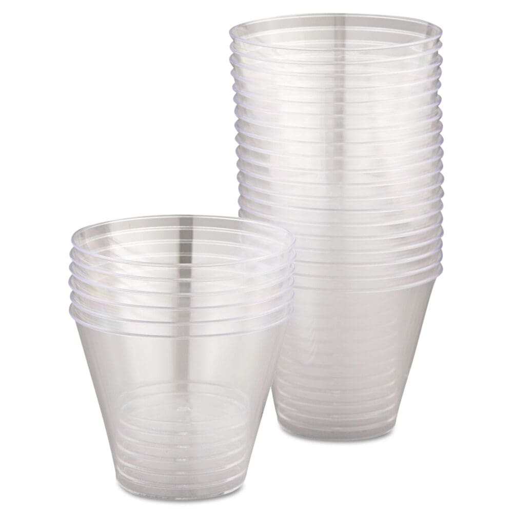 Comet Smooth Wall Tumblers, 9 oz, Clear, Squat, 25/Pack, 20 Packs/Carton - Image 2