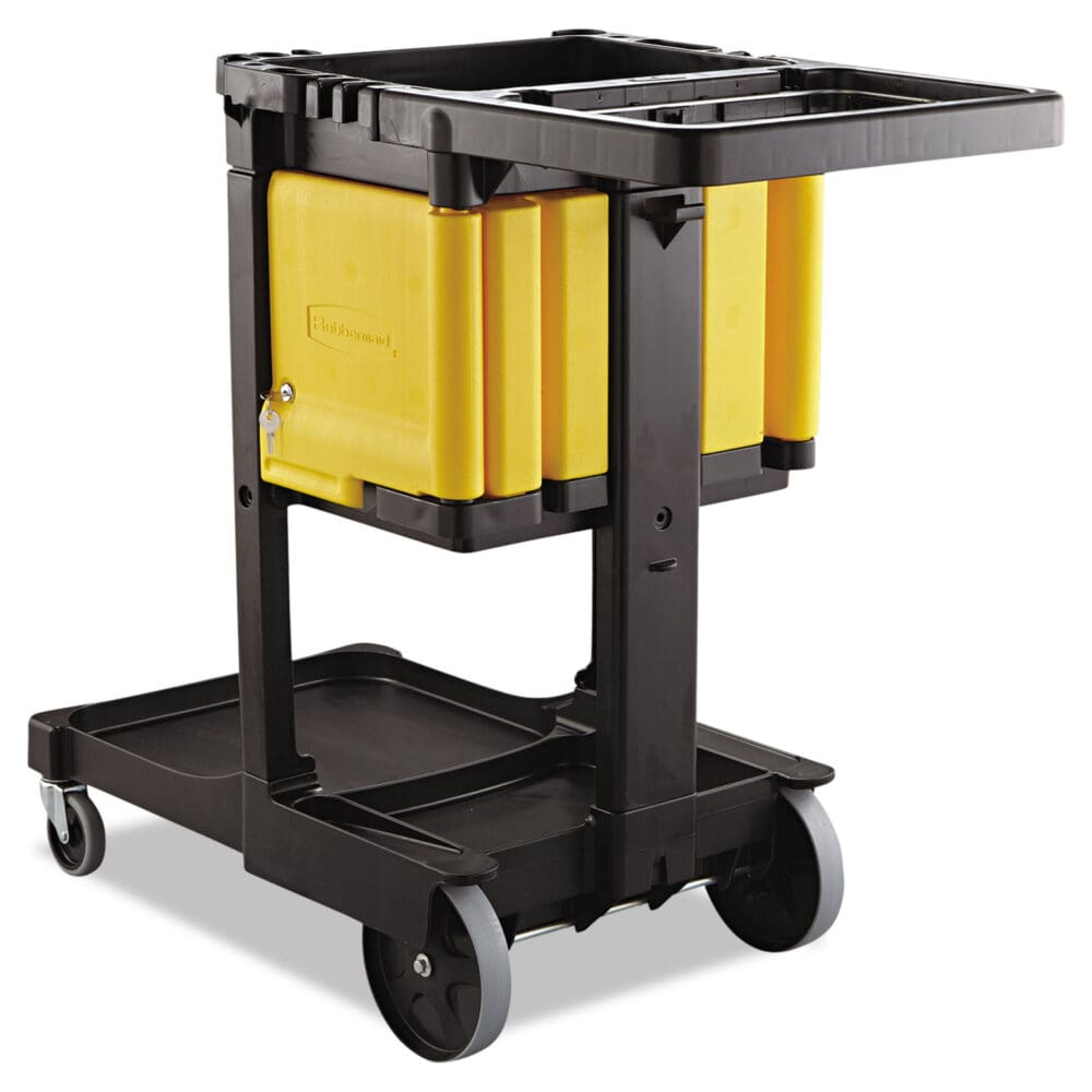 Locking Cabinet, For Rubbermaid Commercial Cleaning Carts, Yellow - Image 2