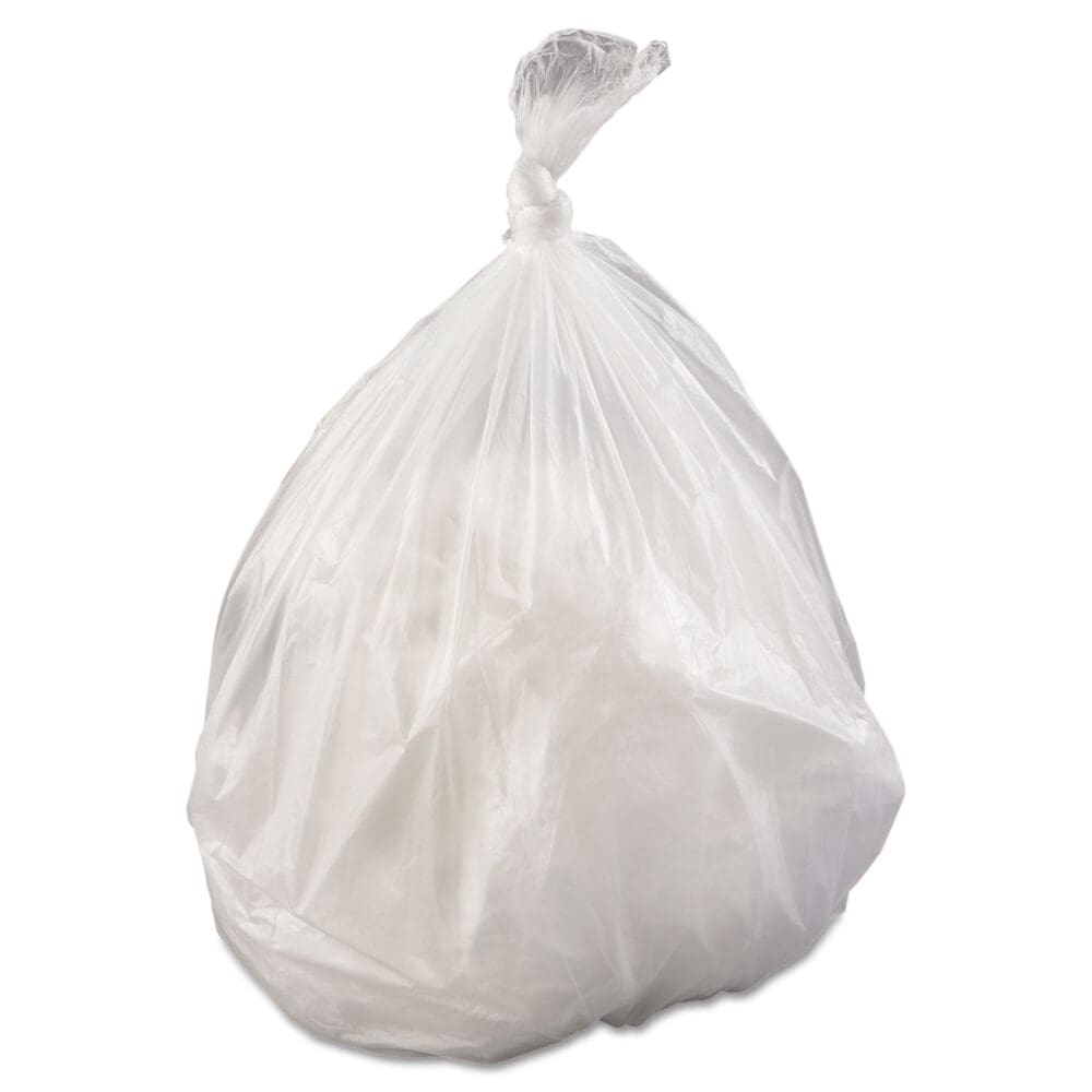 High-Density Commercial Can Liners, 45 gal, 17 mic, 40" x 48", Clear, 25 Bags/Roll, 10 Interleaved Rolls/Carton - Image 3