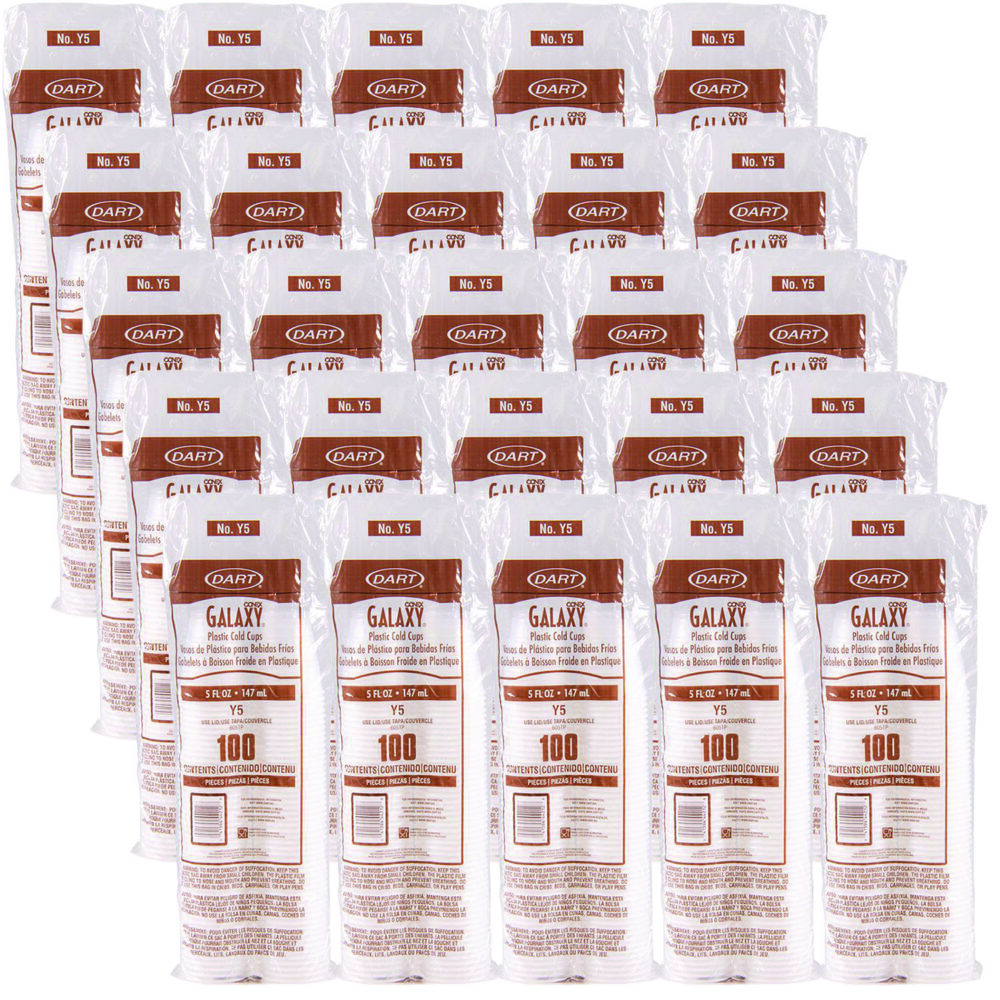 High-Impact Polystyrene Cold Cups, 5 oz, Translucent, 100 Cups/Sleeve, 25 Sleeves/Carton - Image 2