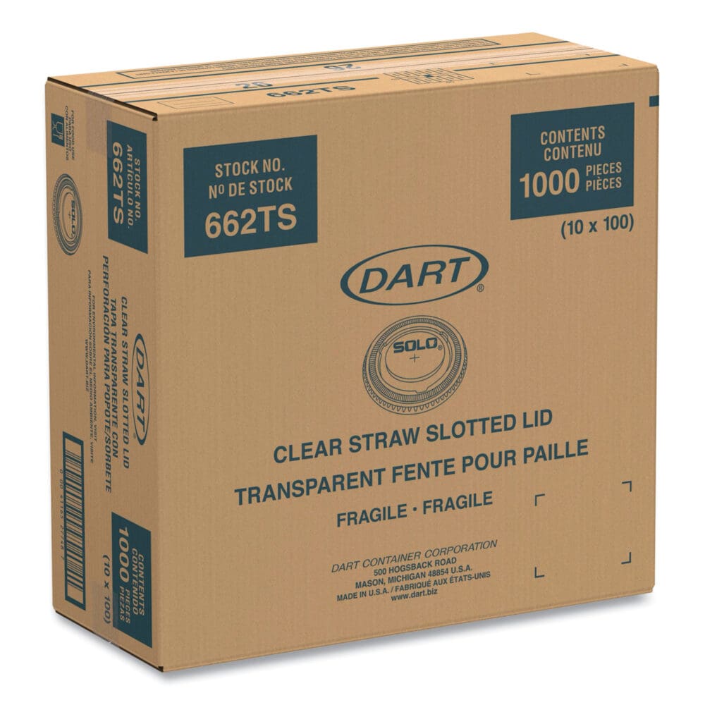 Straw-Slot Cold Cup Lids, Fits 9 oz to 20 oz Cups, Clear, 100/Pack - Image 3