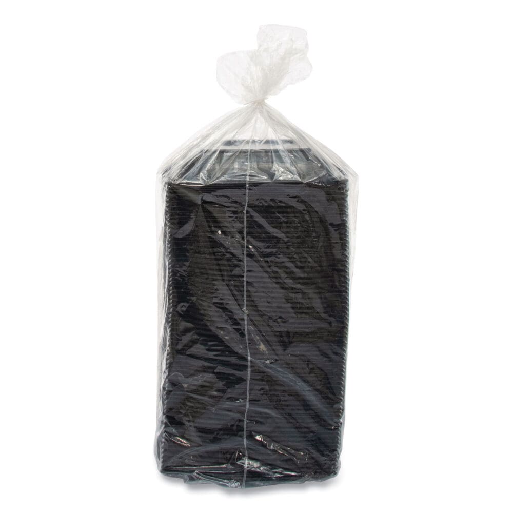 PresentaBowls Pro Black Square Bowls, 24 oz, 8.5 x 8.5 x 1.8, Plastic, 63/Bag, 4 Bags/Carton - Image 6