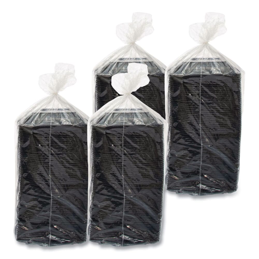 PresentaBowls Pro Black Square Bowls, 24 oz, 8.5 x 8.5 x 1.8, Plastic, 63/Bag, 4 Bags/Carton - Image 2