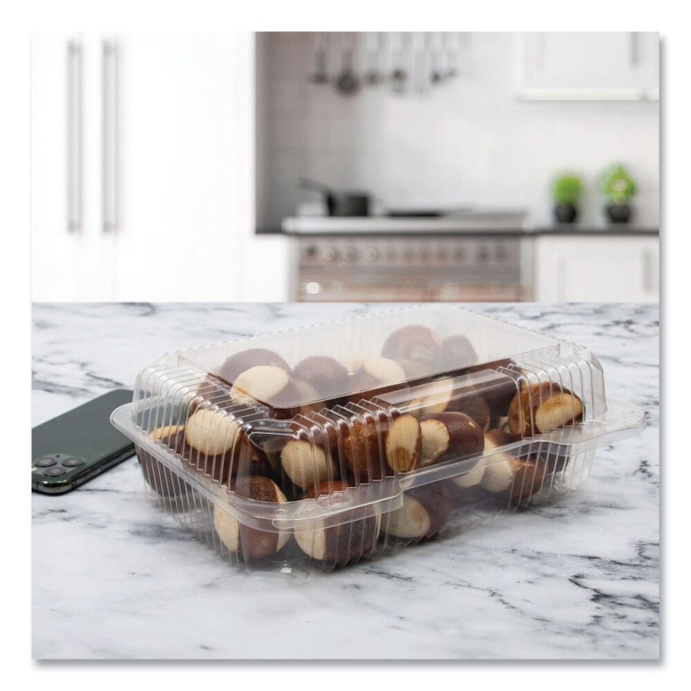 StayLock Clear Hinged Lid Containers, 6 x 7 x 2.1, Clear, Plastic, 125/Packs, 2 Packs/Carton - Image 5