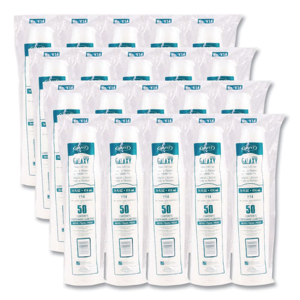 High-Impact Polystyrene Cold Cups, 14 oz, Translucent, 50 Cups/Sleeve. 20 Sleeves/Carton - Image 2