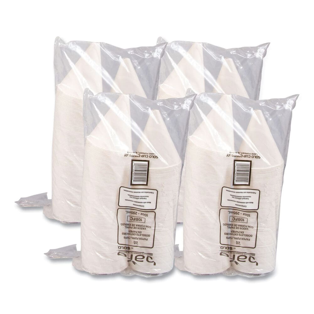 Bare Eco-Forward Treated Paper Funnel Cups, ProPlanet Seal, 10 oz, White, 250/Bag, 4 Bags/Carton - Image 2