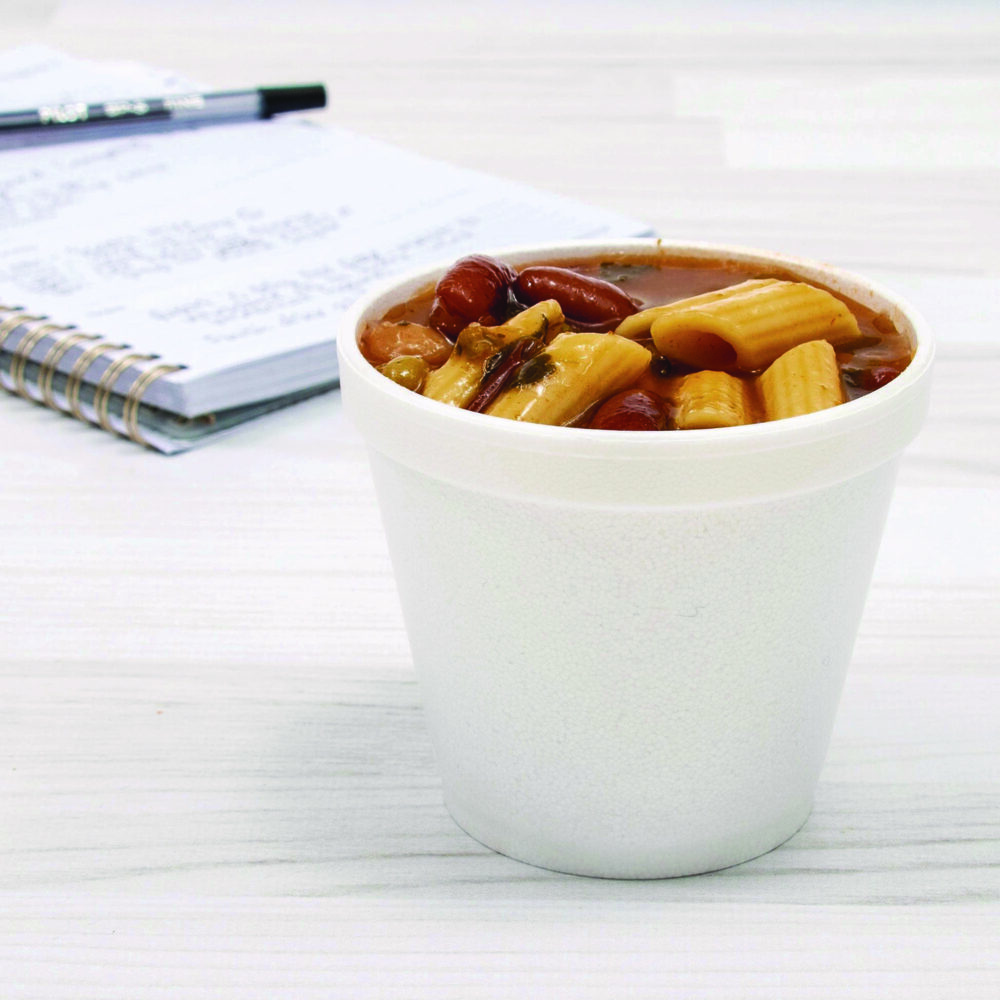 Food Containers, Squat, 8 oz, White, Foam, 1,000/Carton - Image 5