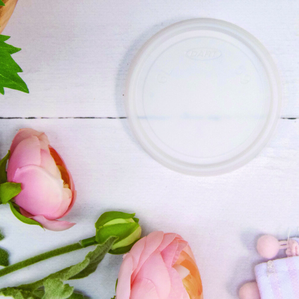 Non-Vented Cup Lids, Fits 6 oz Cups, 2, 3.5, 4 oz Food Containers, Translucent, 1,000/Carton - Image 3