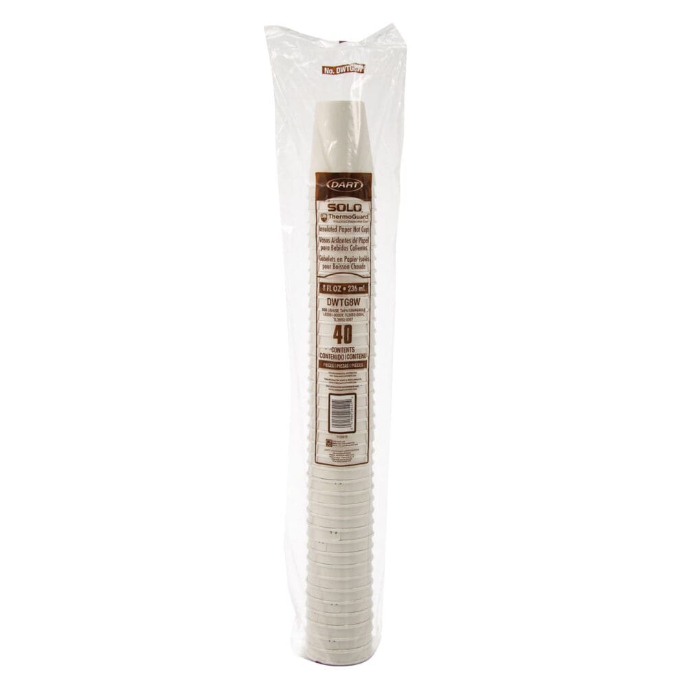 Thermoguard Insulated Paper Hot Cups, 8 oz, White Sustainable Forest Print, 40/Pack - Image 5