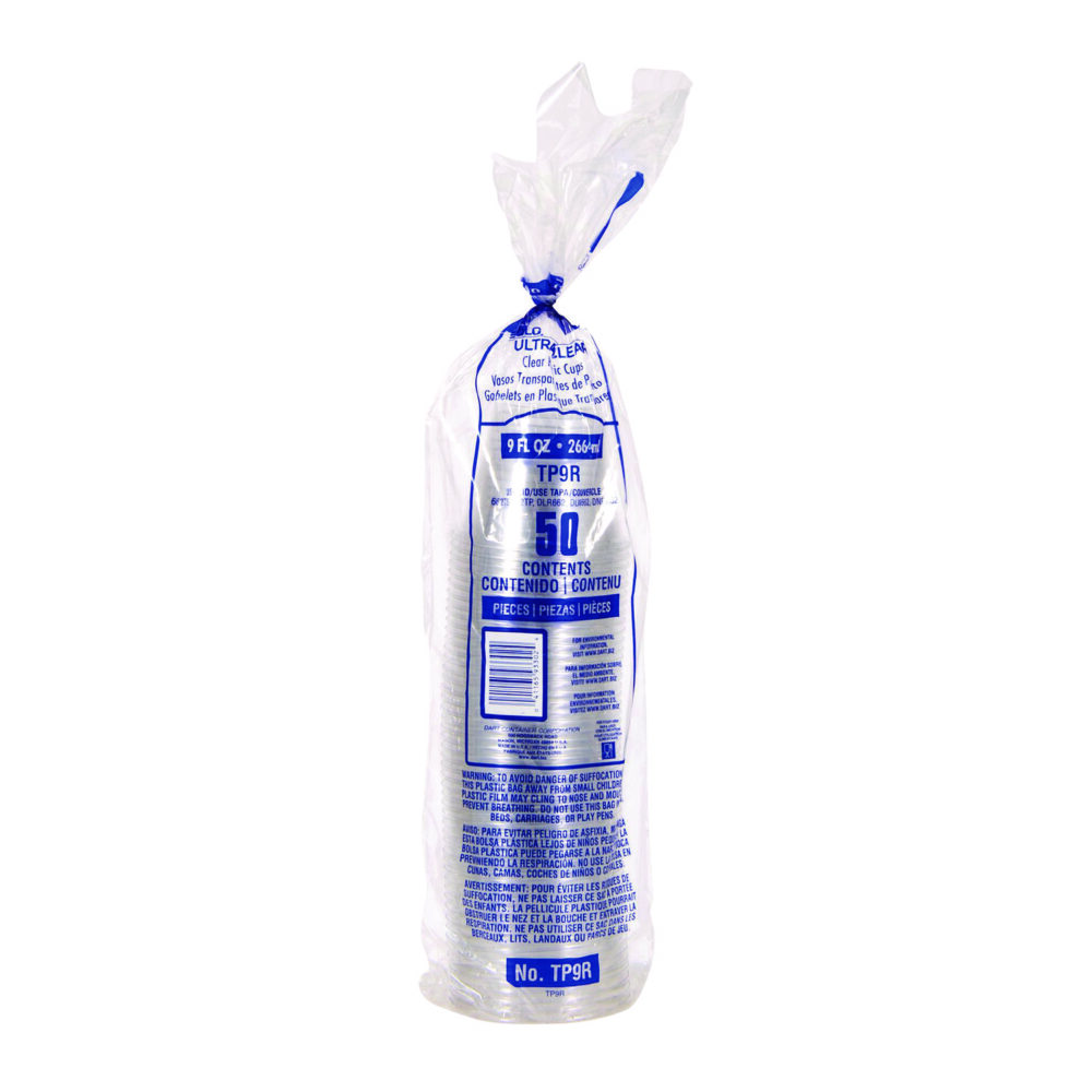 Ultra Clear PET Cups, 9 oz, Squat, 50/Bag, 20 Bags/Carton - Image 6