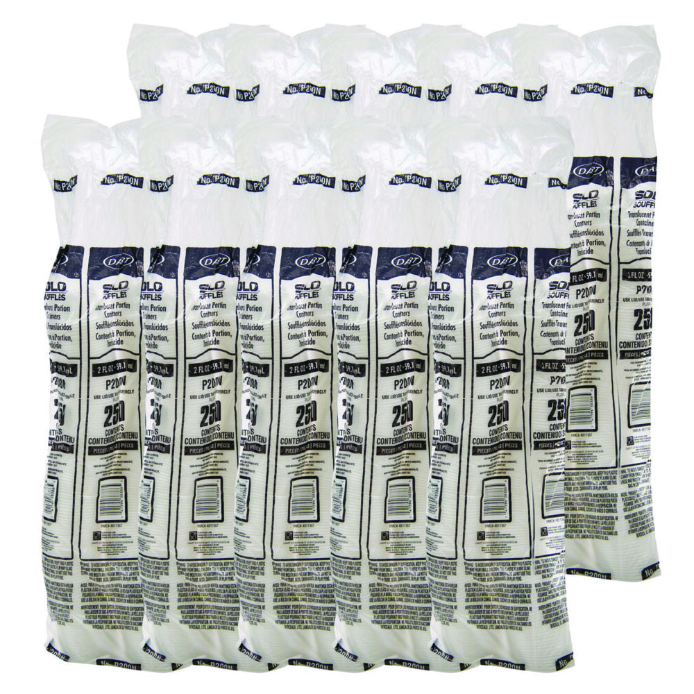 Polystyrene Portion Cups, 2 oz, Translucent, 250/Bag, 10 Bags/Carton - Image 2