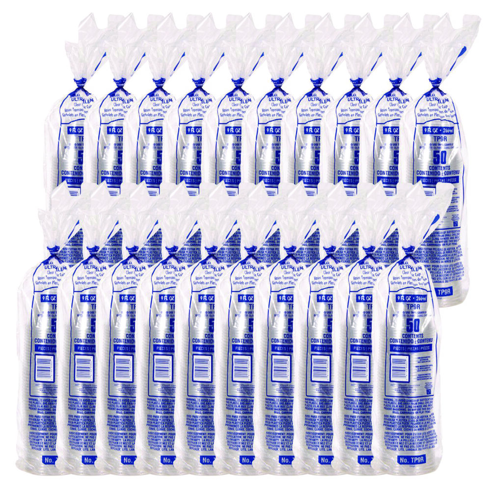 Ultra Clear PET Cups, 9 oz, Squat, 50/Bag, 20 Bags/Carton - Image 2